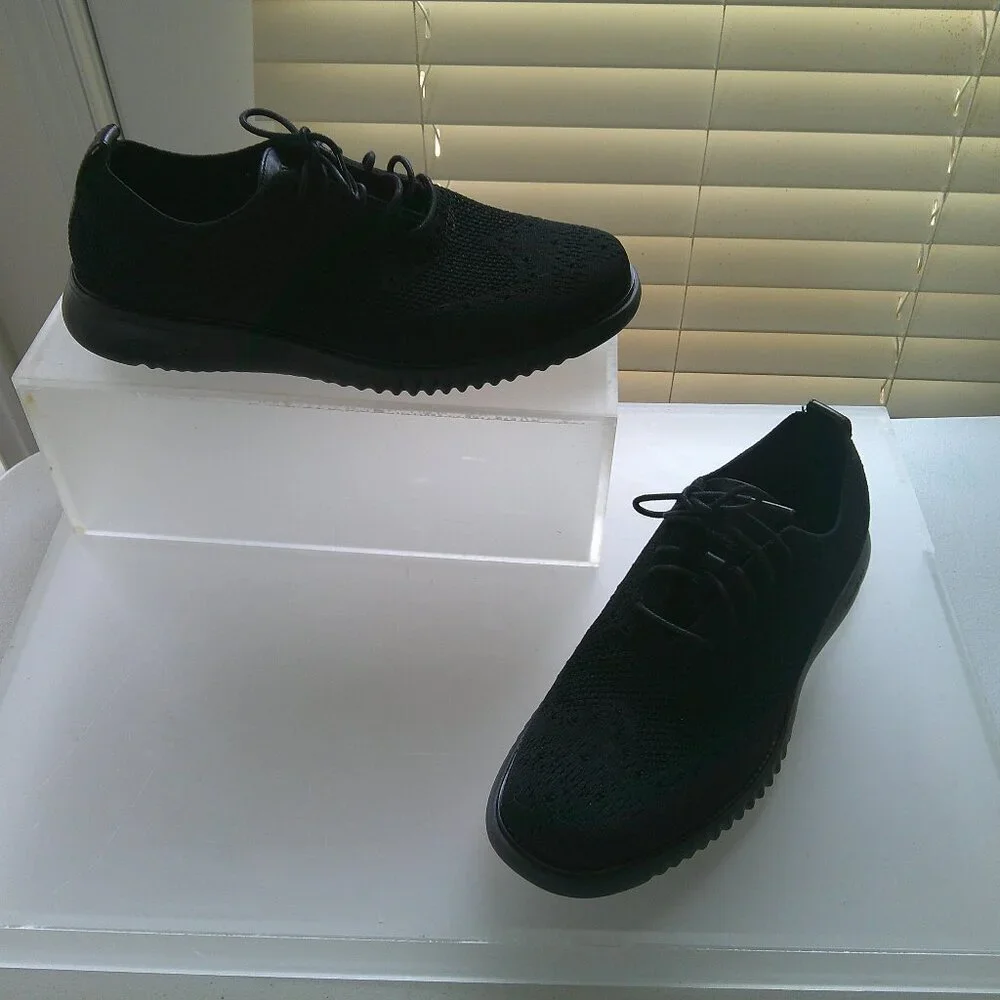 Cole Haan ZerøGrand Stitchlite Oxford Black Knit Sneakers 8.5 Grand.OS Lightweig